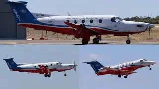 RFDS PC12 (VH-OWZ) Departing and RFDS PC24 (VH-KWO) Doing Training.