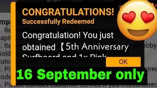 FREE FIRE | FF REDEEM CODE TODAY 16 September FREE FIRE REDEEM CODE TODAY | 16 September REDEEM CODE