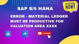 Error -  Material Ledger must be productive for Valuation Area XXXX