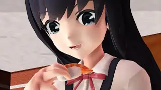 [MMD]  食べ物丸呑み  [food vore?]