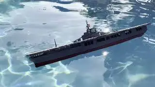 USS Yorktown  CV-10 (Fictional Sinking 2023 edition in 2024) Lindberg 1/525 scale sinking model