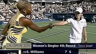Serena Williams vs Justine Henin 2001 US Open R4 Highlights
