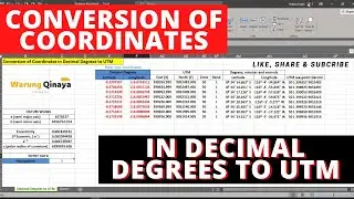 Conversion of Coordinates in Decimal Degrees to UTM