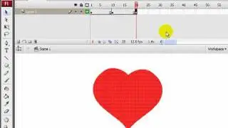 Adobe Flash: I Love U dengan animasi shape tween
