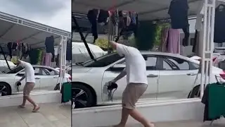 #viral orang kaya curi BH jemuran , pakai mobl