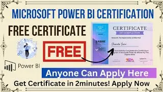 Free Microsoft Power BI Certification | Microsoft Power Businesses Intelligence | Free Certificate