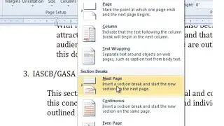 How to insert section break in next page, even page, odd pages and remove the section break in Word