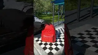 Рюкзак из кожи крокодила красный