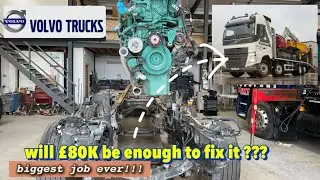Rebuilding a Wrecked £250K 2022  8X2 VOLVO FM13 .  part 1