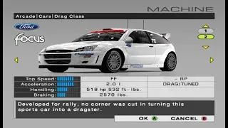 R: Racing Evolution - White Ford Focus Drag Car W/ Manual Transmission