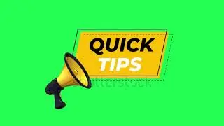 stock footage quick tips banner with megaphone animation green screen