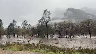 Kern River Flooding March 10th 5 PM Between The Curve Beach and Kern River's Edge Campground