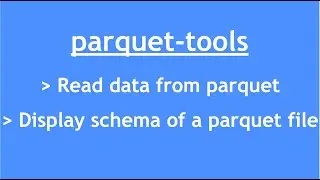 Apache Parquet - 2 : How to read parquet file? | Show Parquet File Schema | Parquet File Metadata