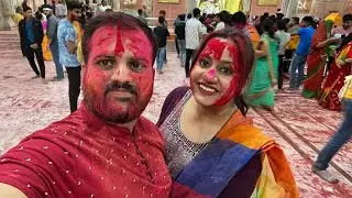 INDIAN FAMILY And HOLI|| #holi2023 #holispecial #indiaholi | mami with bhanja khel holi | #holi