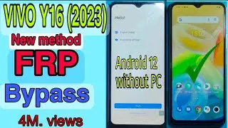 Vivo Y16 Frp Bypass Android 12 New Update 2023  Vivo Y16 Google Account Bypass Without PC 100% work