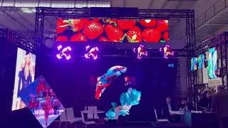 HUASUNY ISE 2024 New LED Display Flexible LED Screen Moving Head LED Panel