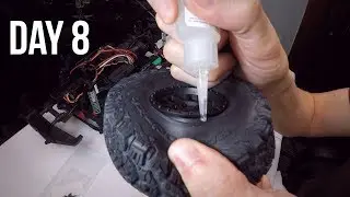 Axial SCX10 II Kit Build - Gluing and Fastening Tires! Day 8