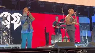 Kane Brown and Katelyn Brown sound check for Thank God at IHeart Country Festival ￼