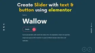 Create Slider with text and button using elementor || create massive slider design using elementor