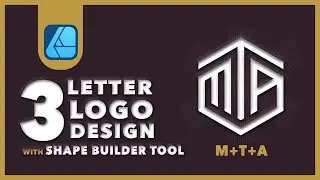 3 LETTER LOGO DESIGN WITH SHAPE BUILDER TOOL
