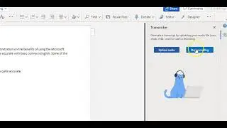 Microsoft Word Dictate and Transcribe