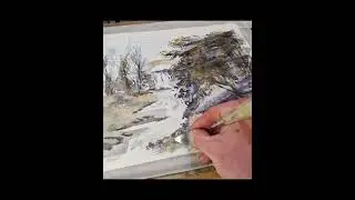 #Shorts  #paint a stunning #landscape in #watercolors!
