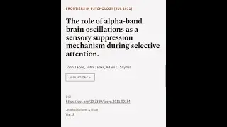 The role of alpha-band brain oscillations as a sensory suppression mechanism during s... | RTCL.TV