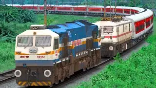 WDP4D RESCUE WAP7 LHB EXPRESS TRAIN | BUMPY RAILROAD Train Simulator | Railworks | NTG GAMING