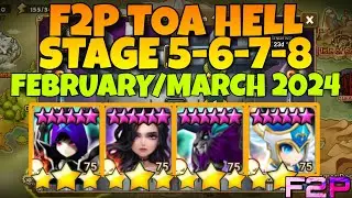 F2P TOA HELL 5 6 7 8 (VERMION - YENNEFER - ZERATU - CAMILLA) FEBRUARY / MARCH 2024 SUMMONERS WAR