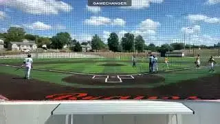 Playing CF - Double play catching fly ball and throwing runner out at home