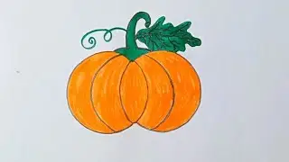 how to draw a Pumpkin drawing | easy drawing |সহজে মিষ্টি কুমড়া আঁকা |step by step-Farhana Drawing