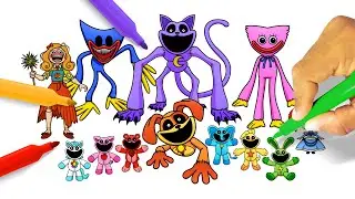 DRAWING and COLORING ALL BOSSES and MONSTERS from POPPY PLAYTIME Chapter 3 - CatNap Smiling Critters