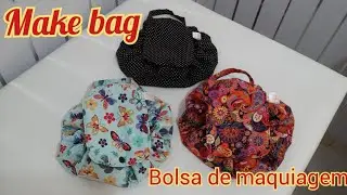 Make bag, bolsa de maquiagem passo a passo. Aprendendo a costurar #cursodecostura