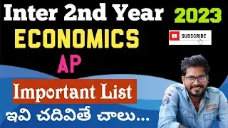 AP inter 2nd year Economics important list for public exams 2023 