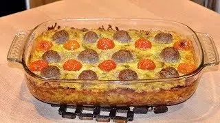 Запеканка грибы фарш картошка! Картофельная запеканка в сковороде!
