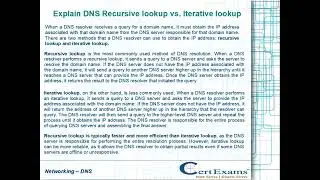 Explain DNS Recursive lookup vs. Iterative lookup