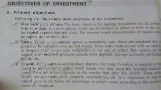 Introduction to investment | Objectives of investment full explanation in hindi bcom 4th Semester