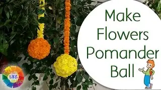 Make Flowers Pomander Ball / Marigold Hanging Ball (From Plastic Ball)