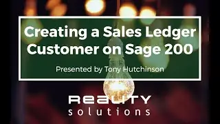 Creating a Sales Ledger Customer on Sage 200