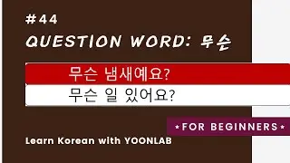 Korean Grammar #44 – Question Word (4) 무슨