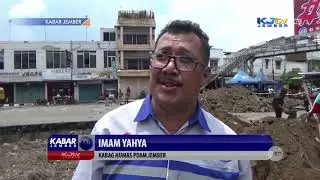 DAMPAK PERTOKOAN JOMPO AMBRUK, SALURAN PIPA PDAM TERPUTUS  | KABAR JEMBER