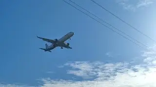 Посадка самолёта Airbus A321NEO авиакомпании Ural Airlines в аэропорт Минеральных Вод 1 января 2023г