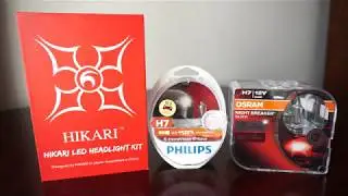 HIKARI Thunder LED 9600lm 6000k, Philips X-tremeVision G-force, OSRAM Night Breaker SILVER