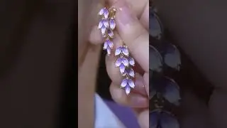 Her Lab Jewelry To Purple leaf earrings😍#jewellery #earrings #jewellerydesign