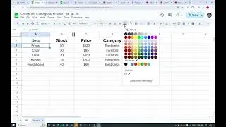 How to Change Text & Background Colour in Google Sheet