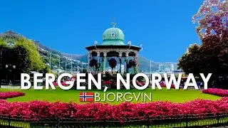 Bergen City in Norway, Colorful Wooden Houses, Beautiful Norwegian City UNESCO World Heritage City.