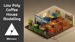 Low Poly Coffee House in Blender 3.1 - 3D Modelling and Rendering