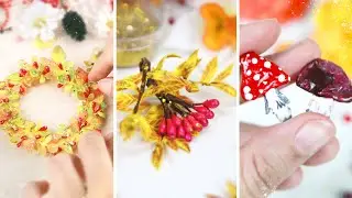 ТРИ ИДЕИ, которые пригодятся в творчестве🍁Осенний декор своими руками: веночек, грибочки, ягодки🍄