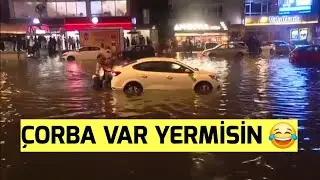 Ankara'yı Sel vurdu.Cadde ve sokaklar Göle döndü.