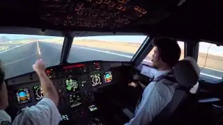 Lanzarote GCRR Cockpit view landing rwy 03 in dusk